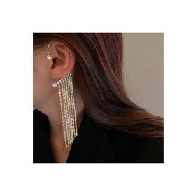 Pelin Aksesuar Gold Taş Sallantılı Sol Kulak Aksesuarı