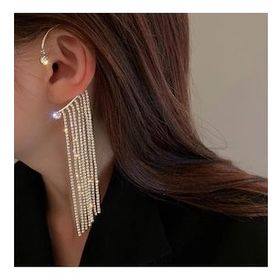 Pelin Aksesuar Gold Taş Sallantılı Sol Kulak Aksesuarı