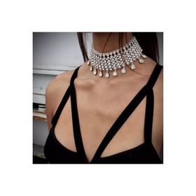 Pelin Aksesuar Taşlı Büyük Choker Kolye