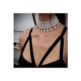 Pelin Aksesuar Taşlı Büyük Choker Kolye