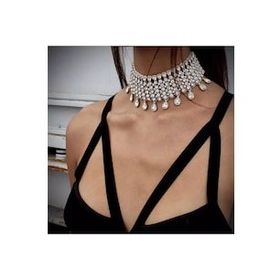Pelin Aksesuar Taşlı Büyük Choker Kolye