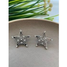 Pelin Aksesuar Taşlı Silver Yıldız Küpe