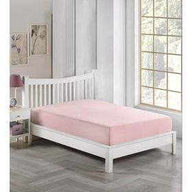 Pembe 150x200 cm Çift Kişilik Lastikli Penye Çarşaf