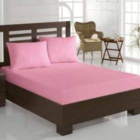 Pembe 150x200 cm Çift Kişilik Lastikli Penye Çarşaf