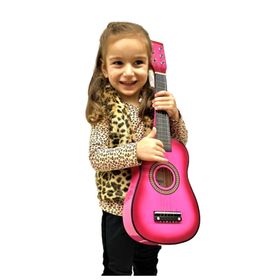 Pembe 60 cm Ahşap 6 Telli Penalı Çocuk Gitarı