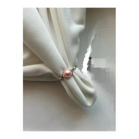 Pembe Cam İnci Ayarlanabilir Gümüş Tel Yüzük