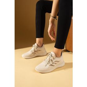 Pembe Potin 001-0022-24Z Bej Kadın Sneaker Ayakkabı