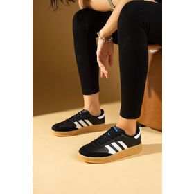 Pembe Potin 001-030-24ÇT Siyah Kadın Sneaker Ayakkabı