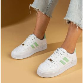 Pembe Potin 001-1005-24 Beyaz Yeşil Kadın Sneaker Ayakkabı