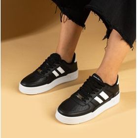 Pembe Potin 001-1005-24 Siyah Kadın Sneaker Ayakkabı