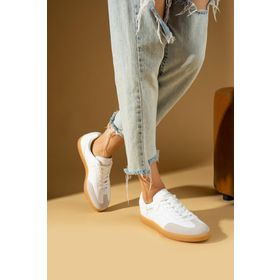 Pembe Potin 001-1007-24Z Beyaz Kadın Sneaker Ayakkabı