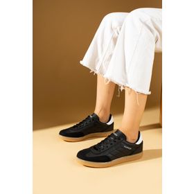 Pembe Potin 001-1007-24ZÇT Siyah Kadın Sneaker Ayakkabı