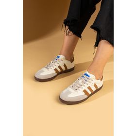 Pembe Potin 001-1009-24 Bej Kahve Kadın Sneaker Ayakkabı