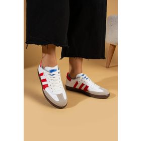 Pembe Potin 001-1009-24 Beyaz Kırmızı Kadın Sneaker Ayakkabı