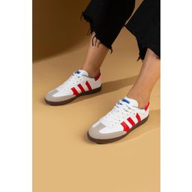 Pembe Potin 001-1009-24 Beyaz Kırmızı Kadın Sneaker Ayakkabı