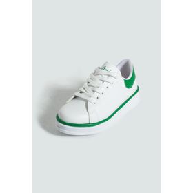 Pembe Potin 001-340-24B Rahat Taban Renk Şeritli Bağcıklı Yeşil Beyaz Kadın Sneaker