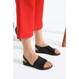 Pembe Potin 51-505-23 Siyah Kadın Sandalet