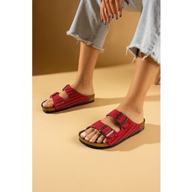 Pembe Potin 51-600-24 Kırmızı Kadın Sandalet