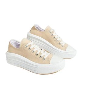 Pembe Potin 57-101-23 Krem Kadın Sneaker Ayakkabı