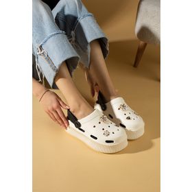 Pembe Potin DNZ225-24 Bej Siyah Kadın Sandalet