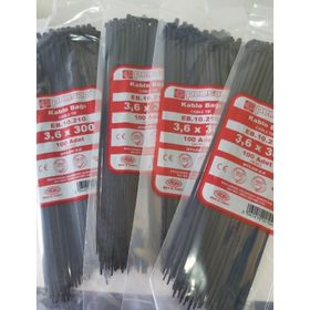 Pemsan 3,6x300 mm 100'lü Paket Siyah Kablo Bağı