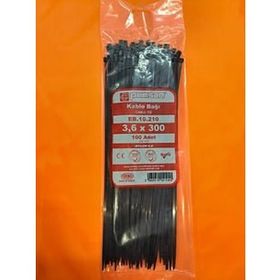 Pemsan 3,6x300 mm 100'lü Paket Siyah Kablo Bağı