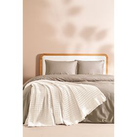 Penelope Belinda Serisi 240x250 cm Beyaz Pamuk Dokuma Yatak Örtüsü