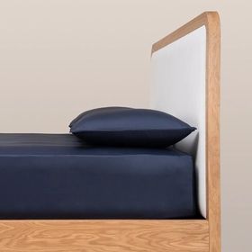 Penelope Lia Serisi 100x200 cm Lacivert Pamuk Saten Lastikli Çarşaf Seti