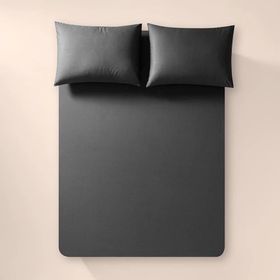 Penelope Pure Serisi 180x200 cm Antrasit Pamuk Percale Lastikli Çarşaf