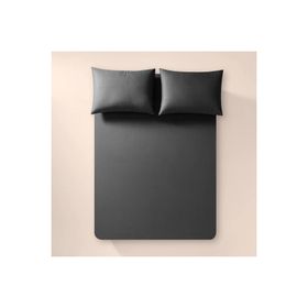 Penelope Pure Serisi 200x200 cm Antrasit Pamuk Percale Lastikli Çarşaf