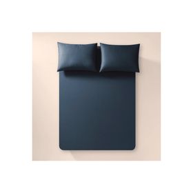 Penelope Pure Serisi 200x200 cm Lacivert Pamuk Percale Lastikli Çarşaf