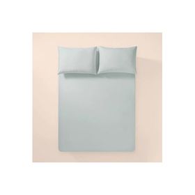 Penelope Pure Serisi 200x200 cm Mavi Pamuk Percale Lastikli Çarşaf