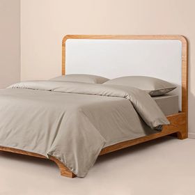 Penelope Pure Serisi 260x240 cm Taş Rengi Pamuk Percale Nevresim Seti