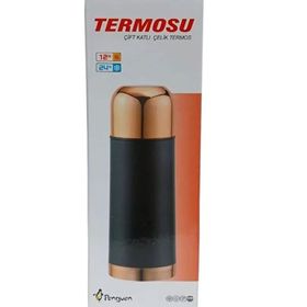 Penguen 1035B Siyah Bakır Çelik 0.35 lt Termos