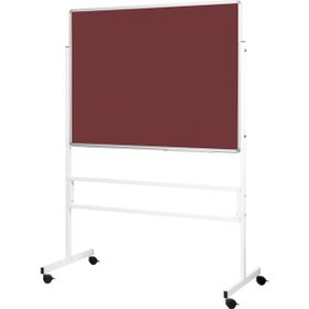 Penguen Mobil Ayaklı Tek Yüzlü Bordo Kumaşlı 120x200 cm Pano