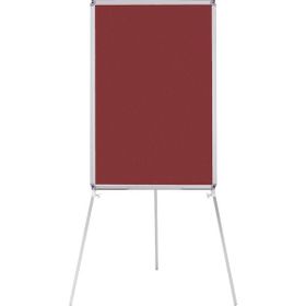 Penguen Teleskopik Ayaklı Bordo Kumaşlı 60x90 cm Pano
