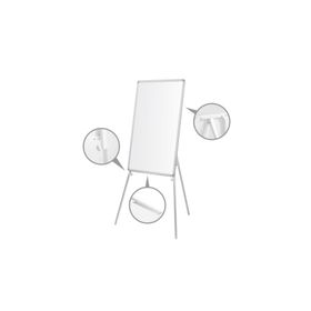 Penguen Teleskopik Ayaklı Laminat 50 x 70 cm Beyaz Yazı Tahtası