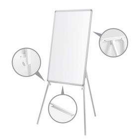 Penguen Teleskopik Ayaklı Laminat 60 x 90 cm Beyaz Yazı Tahtası