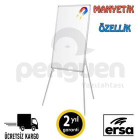 Penguen Teleskopik Ayaklı Manyetik 65 x 100 cm Beyaz Yazı Tahtası