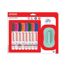 Penmark HS-305-TKS-08 8'li Markör Tahta Kalemi Vakumlu Blister Set + Silgi
