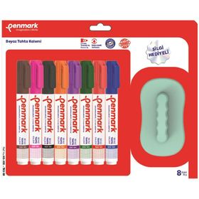 Penmark HS-305-TKS-08 8'li Markör Tahta Kalemi Vakumlu Blister Set + Silgi