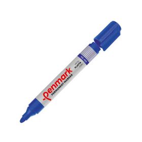 Penmark HS-405-02 Permanent Yuvarlak Uç Mavi Markör Siyah Koli Kalemi