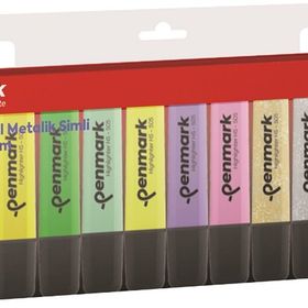 Penmark HS-505-12NPS 4 Neon + 4 Pastel + 4 Simli 12'li Fosforlu Kalem