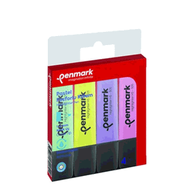 Penmark HS-505-4P 4'lü Karışık Renk Pastel Fosforlu Kalem
