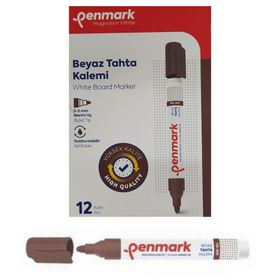 Penmark Kahverengi 12 Adet Beyaz Yazı Tahtası Kalemi