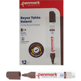 Penmark Kahverengi 12 Adet Beyaz Yazı Tahtası Kalemi
