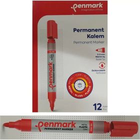 Penmark Kırmızı Renk 12 Adet Permanent Marker Koli Kalemi