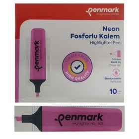 Penmark Neon Pembe Renk 10 Adet Fosforlu Kalem