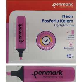 Penmark Neon Pembe Renk 10 Adet Fosforlu Kalem