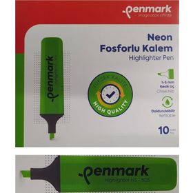 Penmark Neon Yeşil Renk 10 Adet Fosforlu Kalem